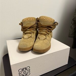 Loewe Black and Tan High-Top Sneakers